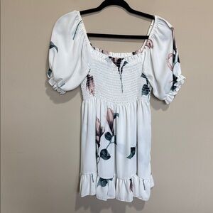 Chic Floral Puff Sleeve Blouse